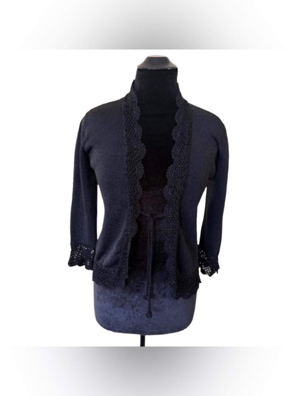 Y2K Crochet Metallic Cardigan